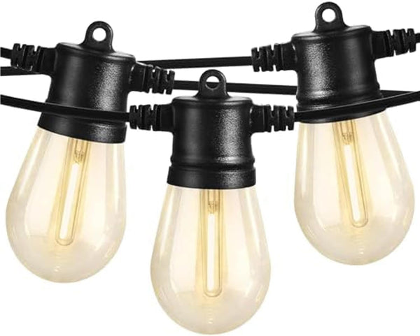 SUNTHIN Outdoor String Lights, 48FT Patio Lights with 16 LED Shatterproof Bulbs