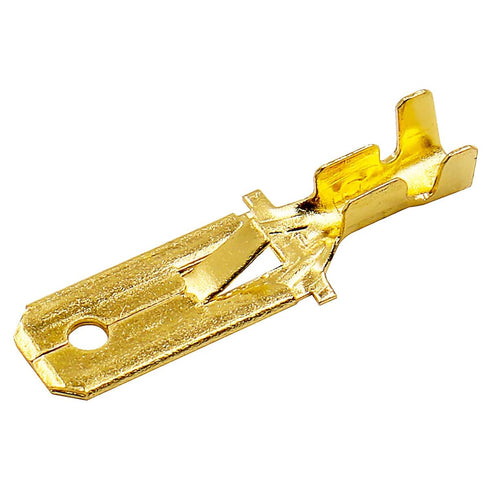 Baomain 1/4" Male Spade Quick Splice Crimp Terminals, Non Insulated, Pack of 100