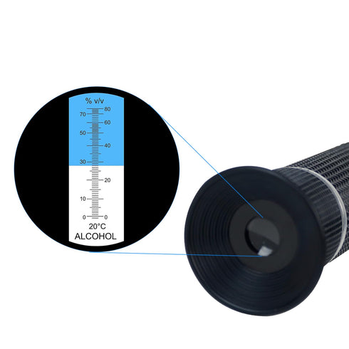 Alcohol Refractometer with ATC, Range 0-80% v/v, Alcohol Content Measurement Tool for Liquor Production