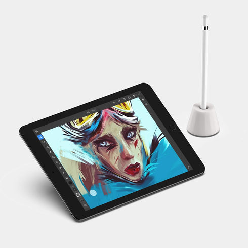 UPPERCASE Designs NimbleStand Vertical Stand for Apple Pencil with/Without Sleeve or Grip in Cloud Gray