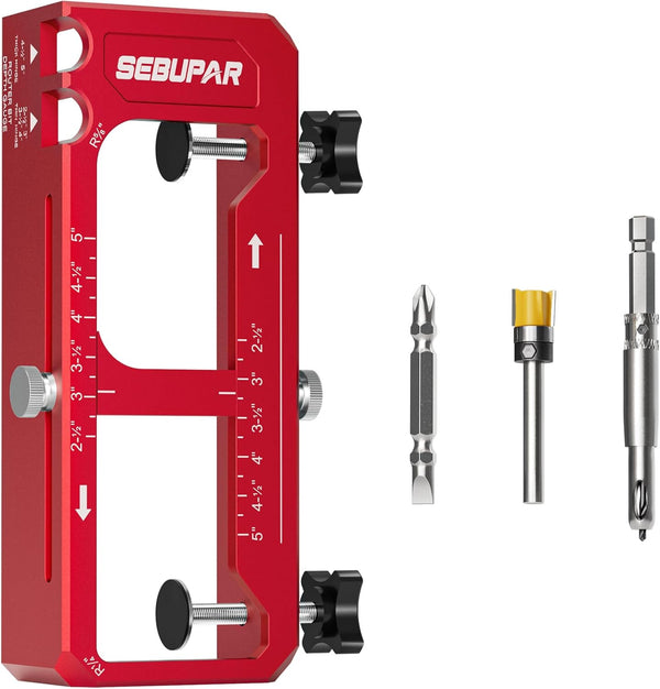 Door Hinge Jig, Aluminum Alloy Router Template Kit, Adjustable Mortise Jig for
