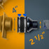 POWERTEC 4 Inch to 2-1/2 Inch Reducer and Dust Control Flex Cuff with Stainless Steel Key Hose Clamps
