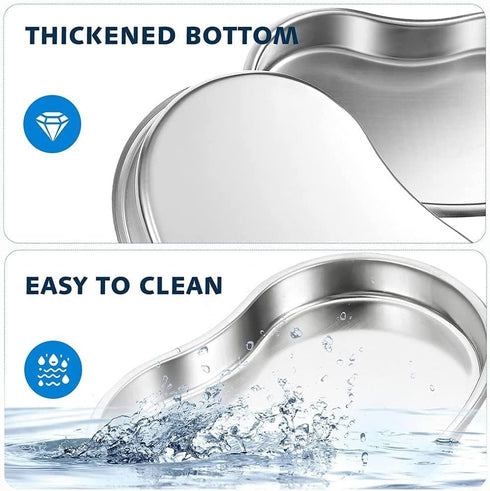 Dental Tray - Prgislew 4 Pack Kidney Trays Stainless Steel Tray Medium Emesis Basin Reusable Metal Kidney Dish for Dental Piercing Lab Instrument Kitchen Pet Bathroom Tools (4pcs) by prgislew