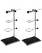 QWORK Chemistry Laboratory Stands Support Set, 2 Steel Lab Stands with Cast Iron Base, 16" L Rod with Burette Clamp and