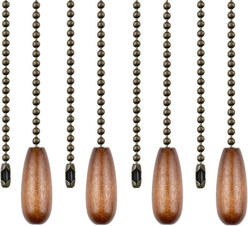 DAYONE Ceiling Fan Chain Pulls Walnut Wooden Pull Chain Extension for Ceiling