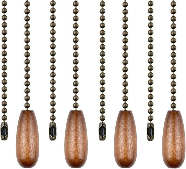 DAYONE Ceiling Fan Chain Pulls Walnut Wooden Pull Chain Extension for Ceiling