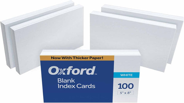 Oxford 50EE Blank Index Cards, 5" x 8", White, 500 Cards (5