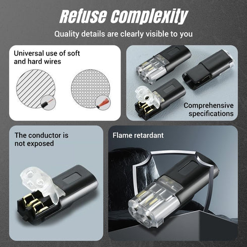 Generic (50PCS 18-22 Double Wire Plug in Connector with Locking Buckle, Flame Retardant Locking Wire Quick Connectors