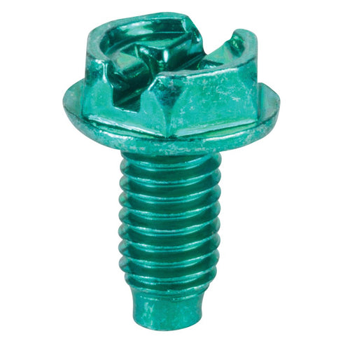 NSI GSH Solid Wire Grounding Hex Head Screw, Green, Pack of 100 for Electrical Applications