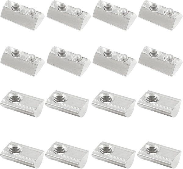 Kyuionty 30 Pcs 4040 Series M8 Half Round Roll in Spring T Nuts,