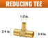 SUNGATOR 6-Pack 3/4" X 3/4" X 1/2" PEX Reducing Tee, No Lead Brass Crimp Fitting