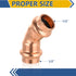 10-Pack Copper Press Elbow, GUOFIS, 1/2" x 1/2" 45° Elbow Fittings