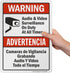 SmartSign-S-9392-AL-14 "Warning - Audio & Video Surveillance On Duty At All Times" Bilingual Sign | Aluminum 10" x 14"