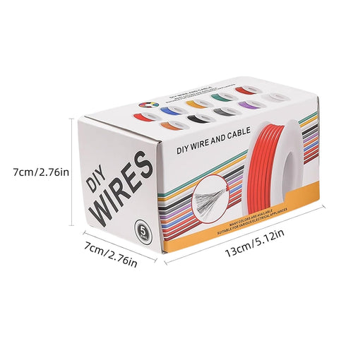 20 Gauge Wire Stranded Electrical Wire Kit, 20 AWG Flexible Silicone Tinned Copper Wires, 5 Colors 19.6ft Each