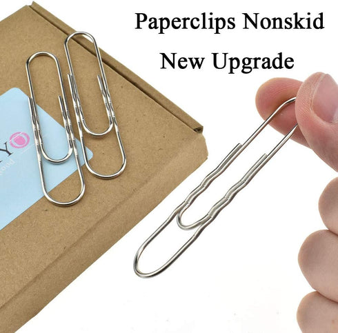 HAHIYO Paperclips, Large 3” Length Nonskid Heavy Duty Clips, Rust Proof Reusable Metal, 30 Pack for Home Office