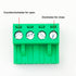 5 Pcs 5.08mm 4 Pin Phoenix Type Connector Green PCB Screw Terminal Block, 4 Pole