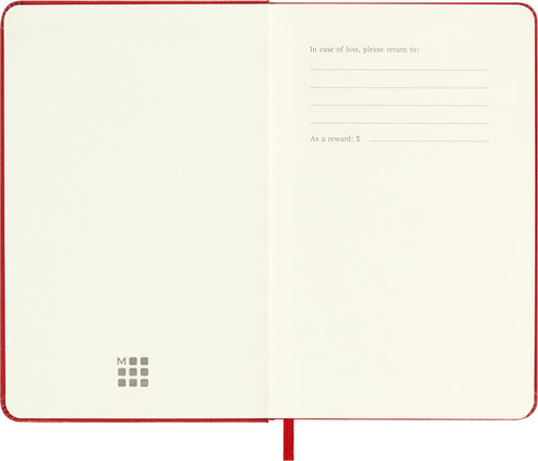 Moleskine Classic Notebook, Pocket Hard Cover (3.5" x 5.5"), Scarlet Red, 192 Pages, Ruled/Lined