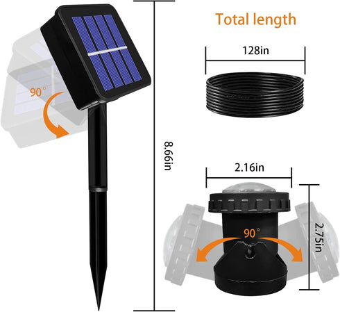 Solar Spot Lights Outdoor, LED Waterproof Pond Light, Adjustable Angle, Auto On/Off, 1 Pack