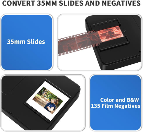 DigitConvert 35mm Mobile Film Scanner for Slides & Negatives, Portable Photo Scanner Converts Film to Digital Photos
