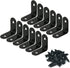 Corner Brace 30 x 30mm Stainless Steel Black Right Angle Bracket Fastener with Screws, 12 Pcs