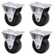 Luomorgo 4Pcs Heavy Duty 2 Inch Rubber Black Caster Wheels with Rigid Fixed Non-Swivel Top Plate for Furniture