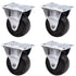 Luomorgo 4Pcs Heavy Duty 2 Inch Rubber Black Caster Wheels with Rigid Fixed Non-Swivel Top Plate for Furniture