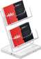 NIUBEE Acrylic Business Card Holder, 2 Tier Clear Stand for Office Exhibition, 130 Cards Capacity