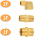 SUNGATOR 1/4" Brass Fittings Kit, 90 Degree Barstock Street Elbow, 1/4 Inch Male Hex Nipples, 1/4'' Female Coupling