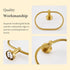 Suyar Brushed Gold Towel Ring - SUS304 Stainless Steel Towel Holder, Wall Mounted Hand Towel Rack for Bathroom