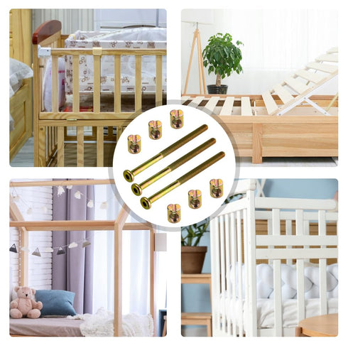 TOVOT 10 Set M6 90MM x Crib Screws with Nuts Crib Bolts Replacement Socket Head Screws for Furniture Beds Chairs
