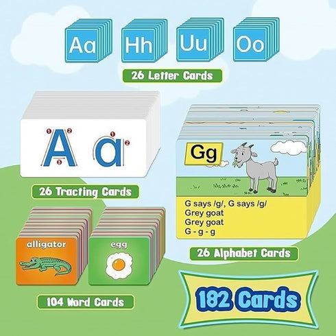 XZJPX Alphabet Learning Pocket Chart ABC Flash Cards Alphabet Wall Chart Learning Games, Handwriting Practice Letter
