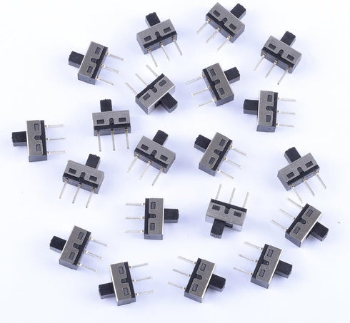 20Pcs 5mm Vertical Slide Switch High Knob 3 Pin 2 Position 1P2T SPDT Panel (Pack of 20) CYT1107