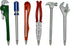 Maydahui 6 PCS Tool Ballpoint Pens - Black Ink Hardware Shape Pen Design for Boys, Worker Craftsman, Pipe Wrench, Pincer