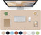 Leather Desk Pad, Large Mouse Pad, Non-Slip Desk Blotter, Waterproof Desk Mat for Home Office and Decor - Beige