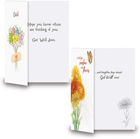 Get Well Greeting Card Value Pack by Current – Set of 18 (9 Designs), Large 5 x 7 inches, Envelopes Included