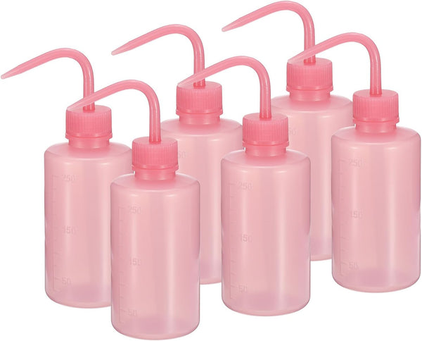 PATIKIL 250ml Wash Bottle - 6pcs Plastic Squeeze Bottle Narrow Mouth for Watering Tools, Foam Bottle for Cleaning, Pink