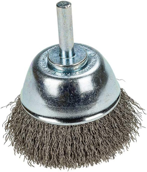 Forney 60006 Fine Crimped Wire Cup Brush with 1/4-Inch Shank, 2-1/2-Inch