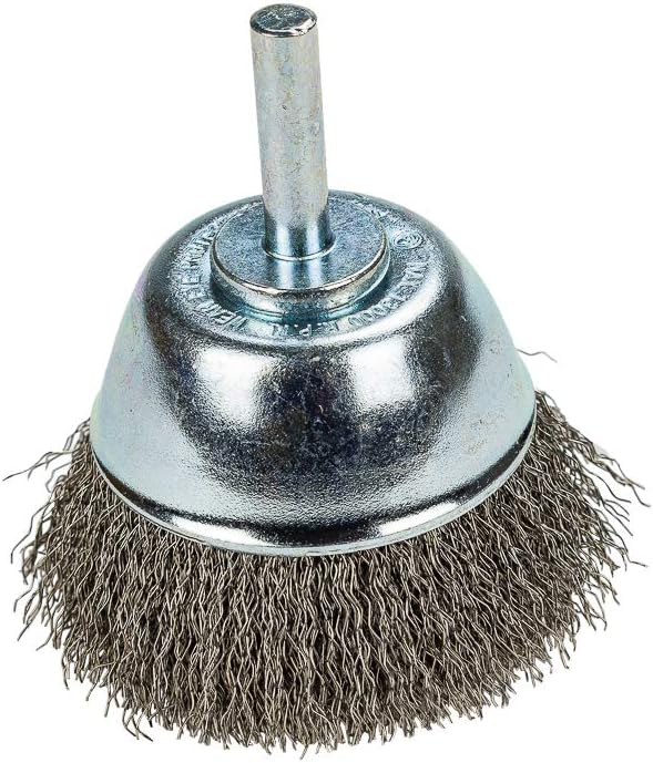 Forney 60006 Fine Crimped Wire Cup Brush with 1/4-Inch Shank, 2-1/2-Inch