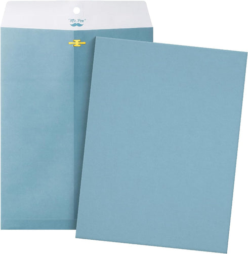 Mr. Pen- Clasp Envelopes, 18 Pack, 9" x 12", Blue Kraft Letter Size Document Envelopes with Closure