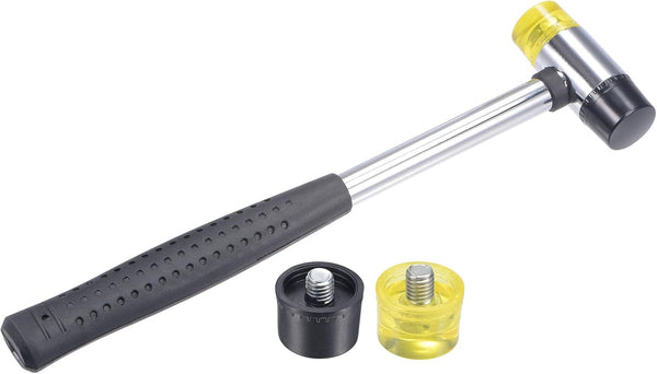 uxcell 25mm Double-Faced Rubber Hammer, Non-Slip Grip Mallet for Leather Crafts, Woodworking, and Flooring Installation