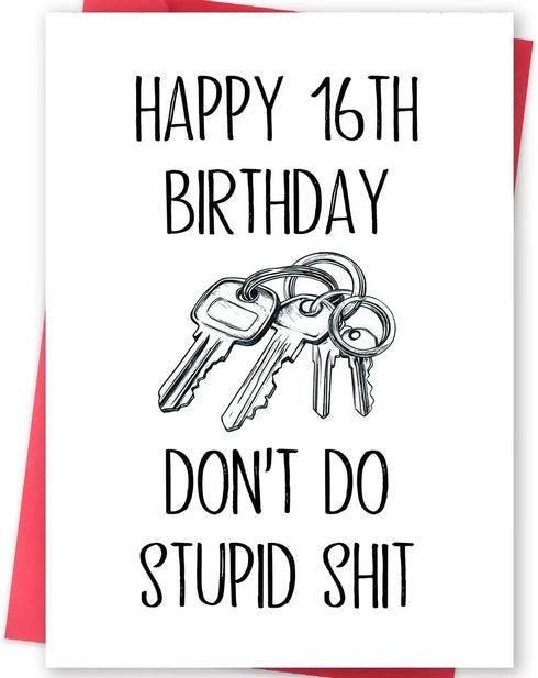 MOROLURU Funny 16th Birthday Card for Boys Girls, Humorous 16 Year Old Birthday