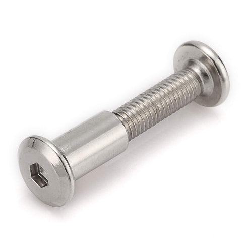 20pcs M6 Furniture Joint Connector Bolt & Cap Nut Kit - Hex Drive Socket Cap Bolts for Cot Bed Crib Bolts (30mm)