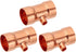 PATIKIL Reducing Tee Copper Fitting, 7/8" x 1/4" x 7/8" ID, 3pcs Pure Copper Pipe Tube Connector