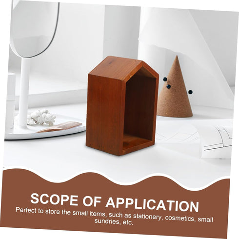SOLUSTRE Retro House-Shaped Desk Organizer - Small Storage Shelf
