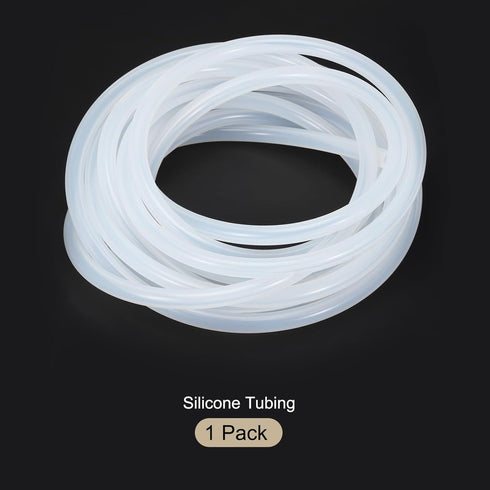 5m(16ft) 5mm(3/16") ID x 10mm(3/8") OD Clear Silicone Tubing, Industrial Plastic Hoses for Pump Siphoning