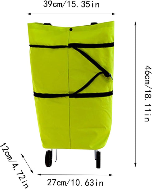 Amaping Shopping Grocery Bag with Wheels Rolling Tote Bag Carry on Luggage Bag Reusable Shopping Bags Travel Bag Duffel