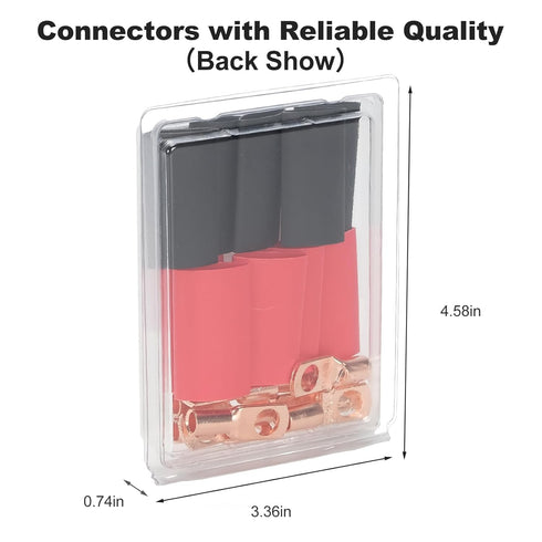 Thick Copper Electric Wire Lugs, 10Pcs Bare Copper Gauge 6Awg-5/16"(M8) Ring Heavy Duty Battery Cable Lugs with 10Pcs