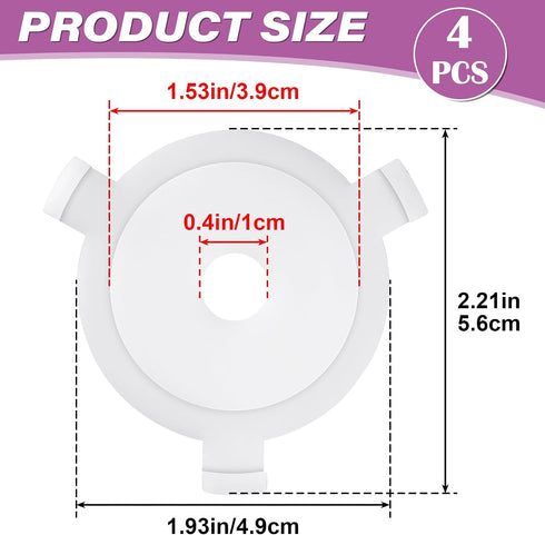 4pcs E27 OIIKI Lamp Shade Adapter Ring, White Lamp Shade Reducer Rings, Plastic Lampshade Adapter Converter Replacement