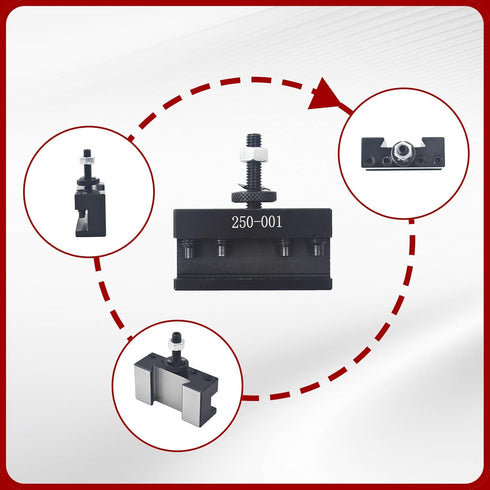 findmall OXA #1 Quick Change Turning Facing Lathe Tool Post Holder, OXA 250-001