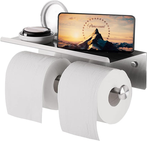 YUMORE Toilet Paper Holder, 304 Stainless Steel Bathroom Double Roll Tissue Holder